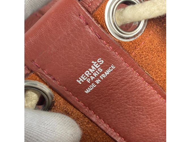 Bolsa de duffle com cordão e logo H da Hermès Marrom - vista 10