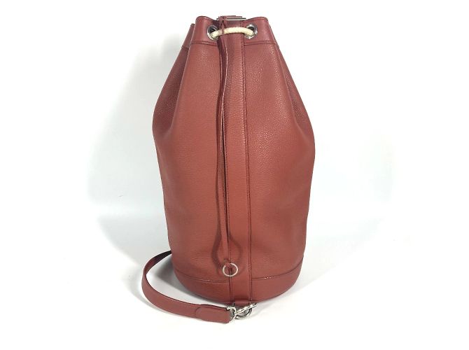 Bolsa de duffle com cordão e logo H da Hermès Marrom - vista 2