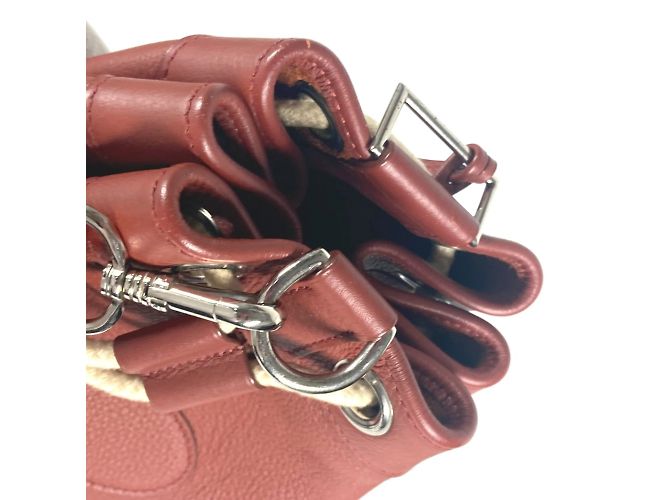 Bolsa de duffle com cordão e logo H da Hermès Marrom - vista 6