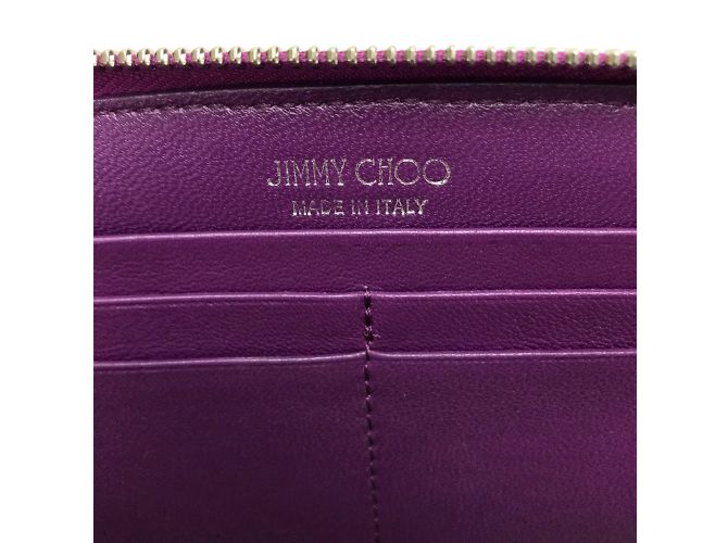 Cartera larga de cuero morado Jimmy Choo Púrpura - vista 10