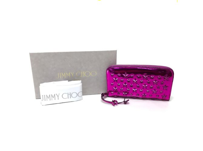 Cartera larga de cuero morado Jimmy Choo Púrpura - vista 12