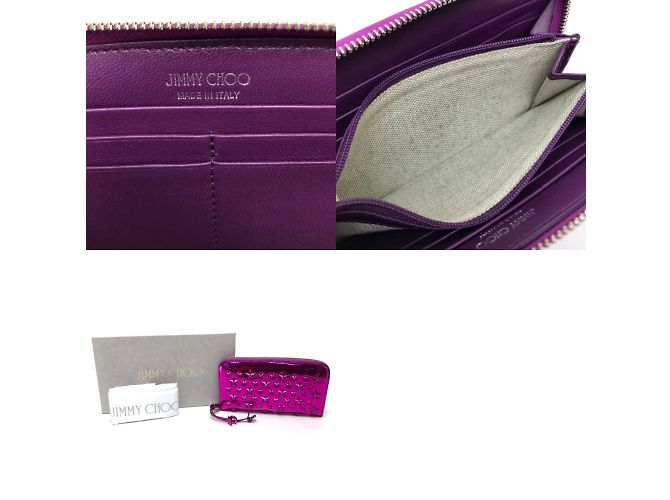 Cartera larga de cuero morado Jimmy Choo Púrpura - vista 13