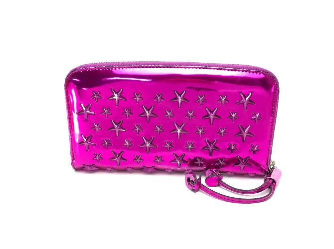 Cartera larga de cuero morado Jimmy Choo Púrpura - vista 2