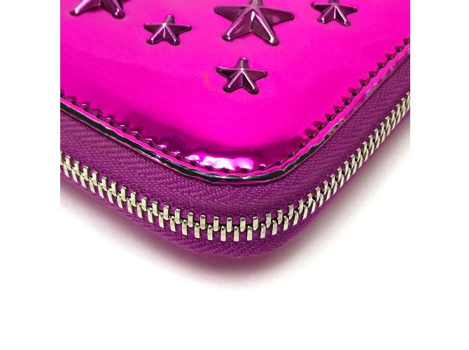 Cartera larga de cuero morado Jimmy Choo Púrpura - vista 3