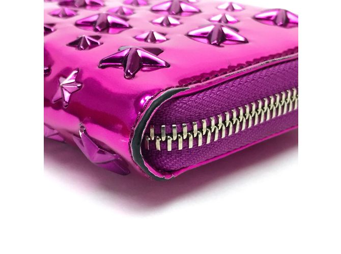 Cartera larga de cuero morado Jimmy Choo Púrpura - vista 4