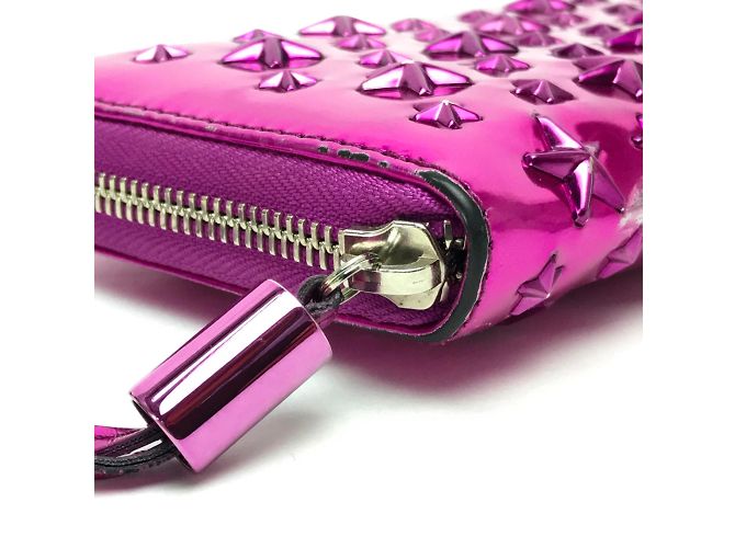 Cartera larga de cuero morado Jimmy Choo Púrpura - vista 5