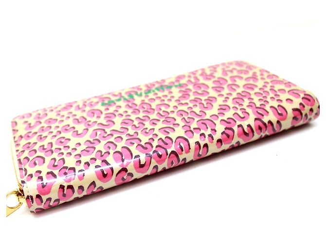 Portafoglio lungo con zip Vernis Leopardo Louis Vuitton Rosa - vista 5