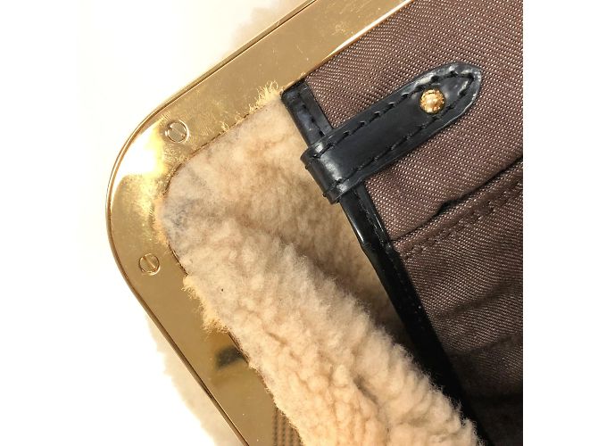 Borsa da viaggio Monogram in shearling Louis Vuitton Marrone - vista 8