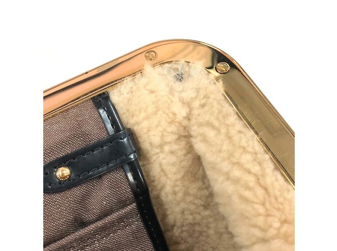 Borsa da viaggio Monogram in shearling Louis Vuitton Marrone - vista 9