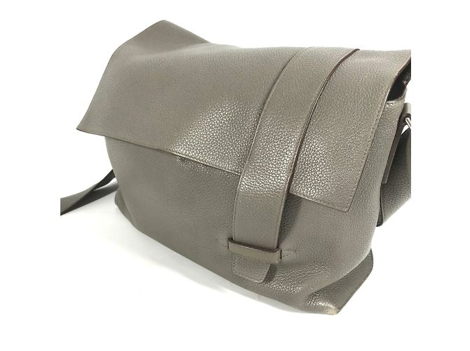 Hermès Borsa a spalla in pelle grigia Hermes Marrone - vista 7
