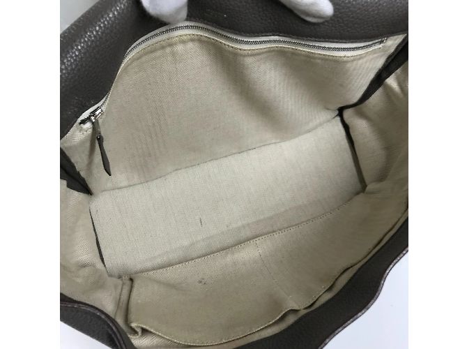 Hermès Borsa a spalla in pelle grigia Hermes Marrone - vista 9