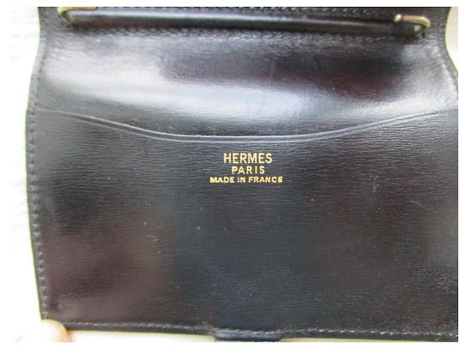 Hermès Cubierta de agenda de cuero negro. - vista 2