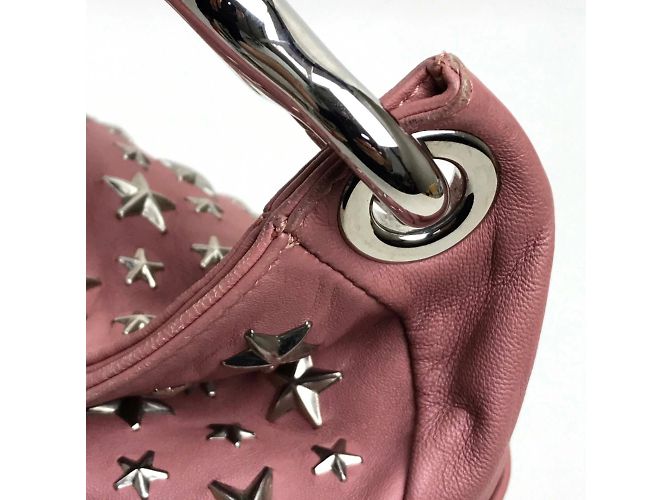 Borsa a spalla in pelle rosa Jimmy Choo - vista 7