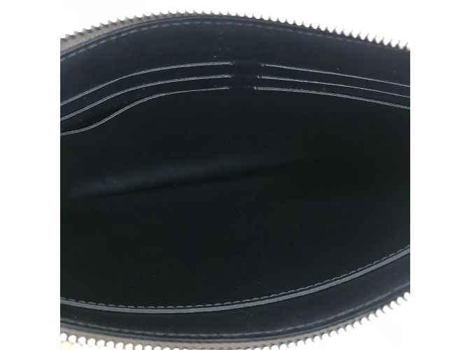 Borsa clutch in pelle grigia Louis Vuitton Marrone - vista 9