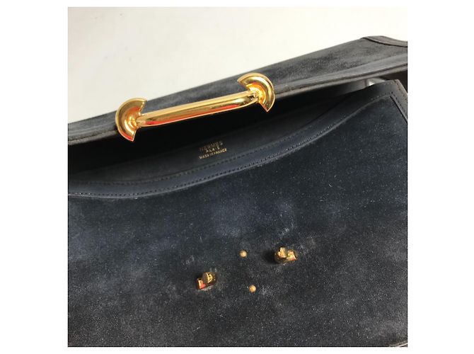 Hermès Borsa a spalla in pelle grigia Hermes Marrone - vista 10