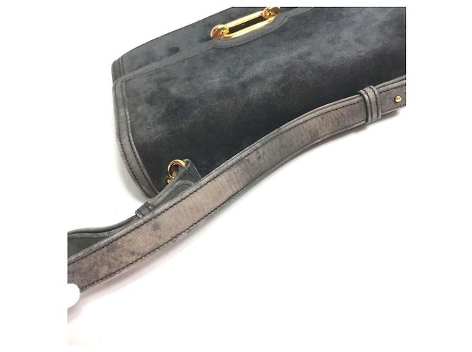Hermès Borsa a spalla in pelle grigia Hermes Marrone - vista 3