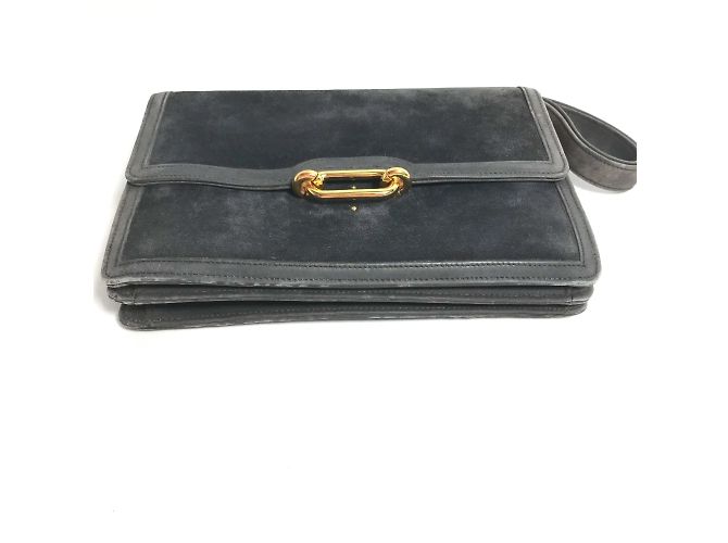 Hermès Borsa a spalla in pelle grigia Hermes Marrone - vista 6