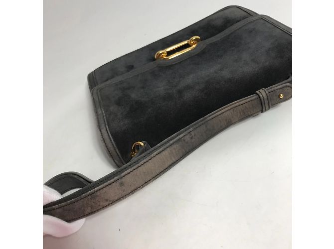 Hermès Borsa a spalla in pelle grigia Hermes Marrone - vista 9