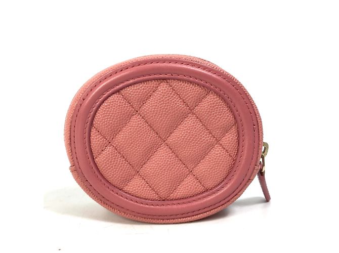 Monedero de cuero rosa Chanel - vista 2