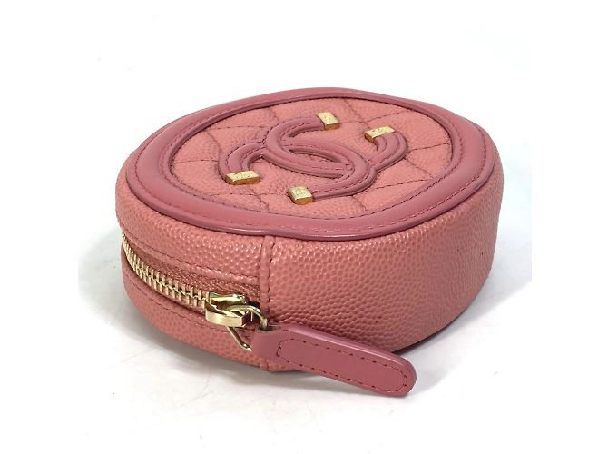Monedero de cuero rosa Chanel - vista 3