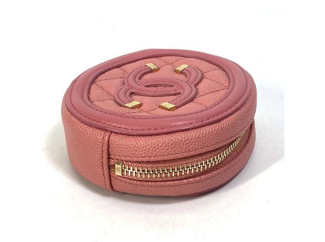Monedero de cuero rosa Chanel - vista 4
