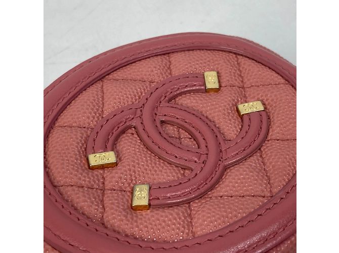 Monedero de cuero rosa Chanel - vista 5