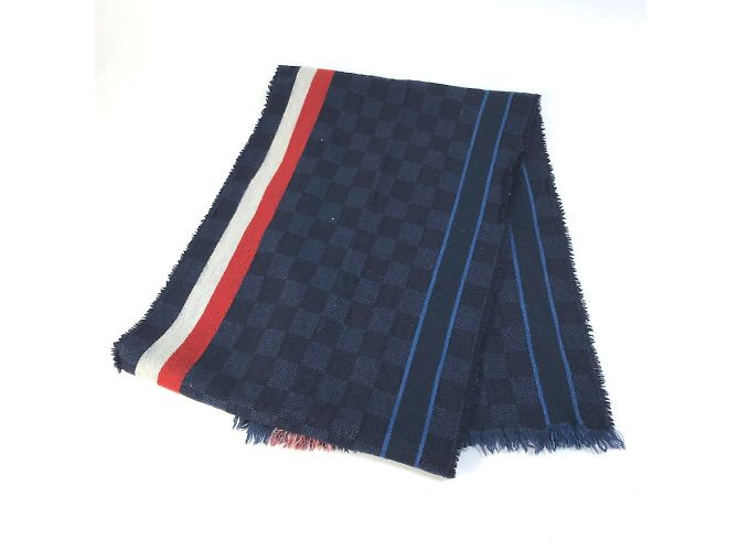 Xale de lã navy Louis Vuitton Azul marinho - vista 2