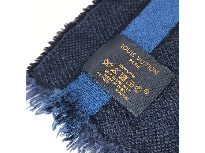 Xale de lã navy Louis Vuitton Azul marinho - vista 4