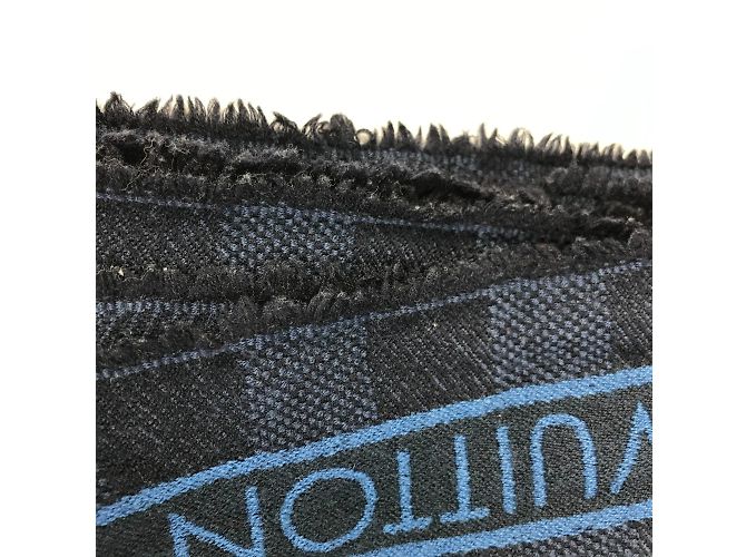Xale de lã navy Louis Vuitton Azul marinho - vista 9
