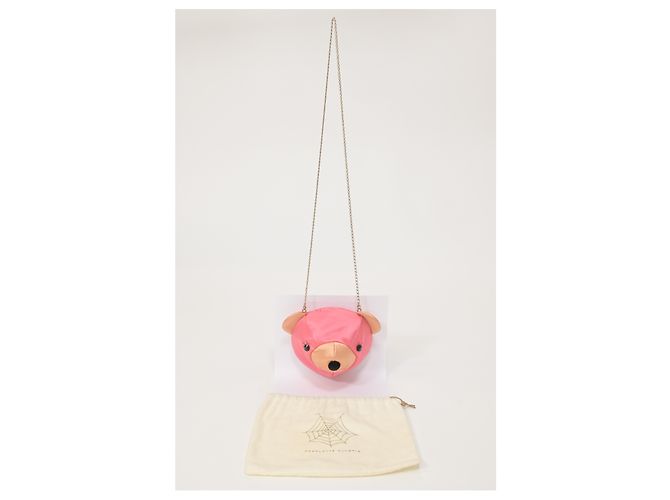 Sac bandoulière Teddy Bear de Charlotte Olympia en satin rose - vue 17