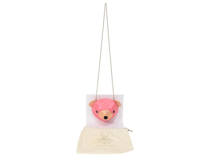 Sac bandoulière Teddy Bear de Charlotte Olympia en satin rose - vue 7