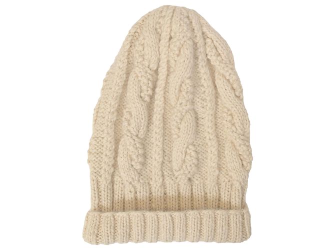 Eugenia Kim Cable Knit Beanie in Cream Wool White - view 2