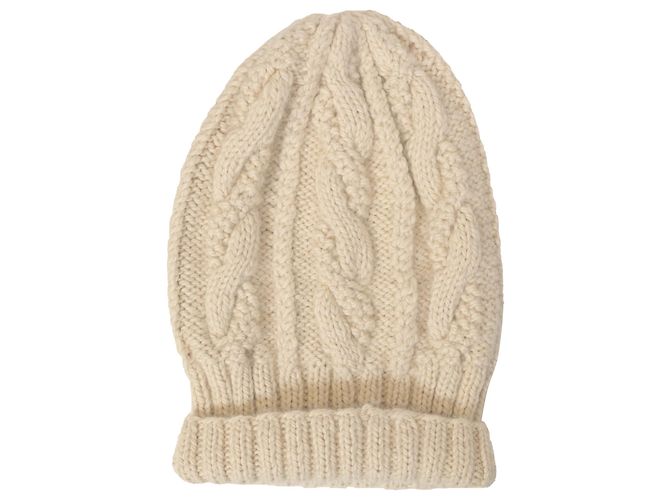 Eugenia Kim Cable Knit Beanie in Cream Wool White - view 3