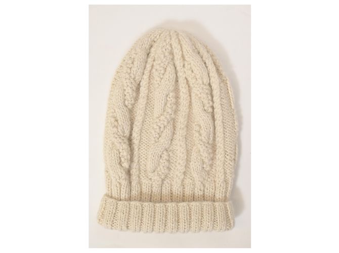 Eugenia Kim Cable Knit Beanie in Cream Wool White - view 4