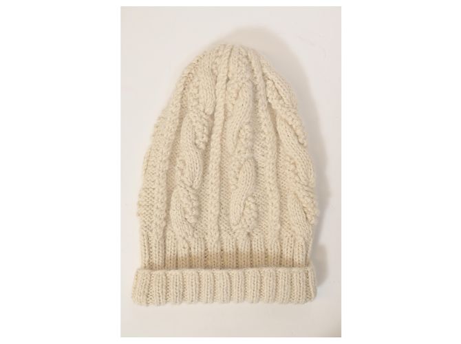Eugenia Kim Cable Knit Beanie in Cream Wool White - view 5