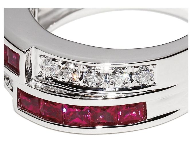 Autre Marque Anillo Pt950 Rubí 1.00ct Diamante 0.25ct Tamaño 12.5 - vista 5