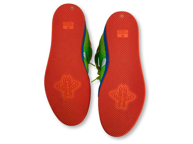 Sneakers alte Gucci Bianco Rosso Verde Arancione Porpora - vista 6
