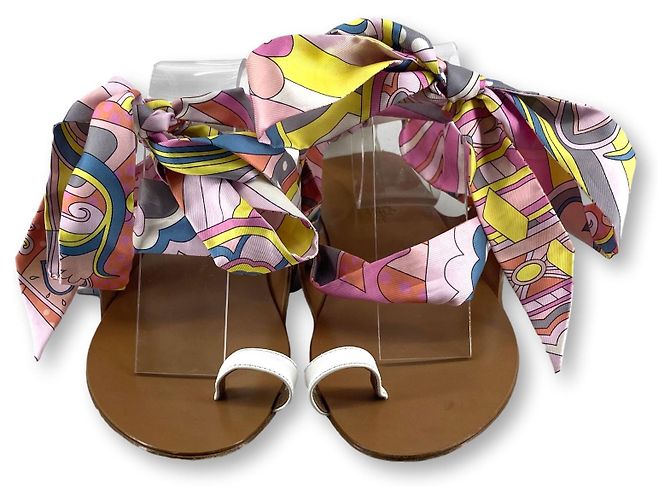 Sandalias Hermès Twilly de cuero y seda Multicolor - vista 2