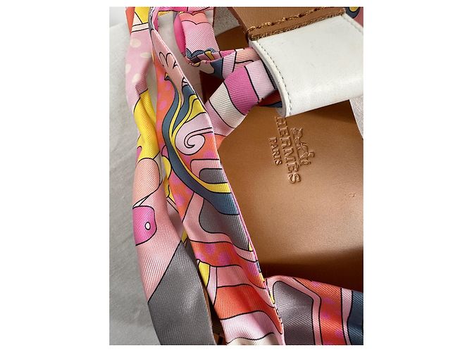 Sandalias Hermès Twilly de cuero y seda Multicolor - vista 5