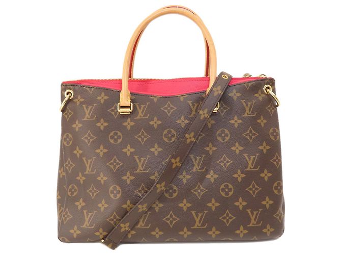 Borsa Tote Monogram Pallas M41175 di Louis Vuitton Marrone Fuschia Monogramma - vista 11