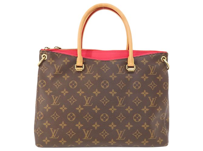 Borsa Tote Monogram Pallas M41175 di Louis Vuitton Marrone Fuschia Monogramma - vista 2
