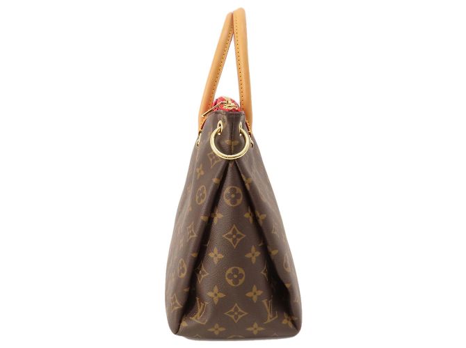 Borsa Tote Monogram Pallas M41175 di Louis Vuitton Marrone Fuschia Monogramma - vista 3