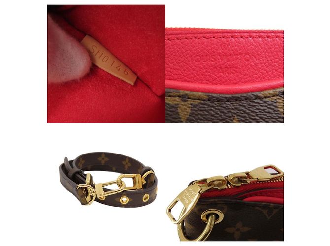 Borsa Tote Monogram Pallas M41175 di Louis Vuitton Marrone Fuschia Monogramma - vista 7
