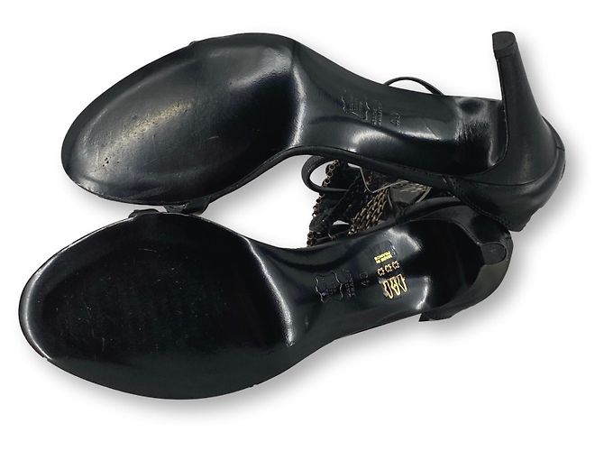 Sandali Isabel Marant in pelle con catena e zip neri Nero Silver hardware - vista 5