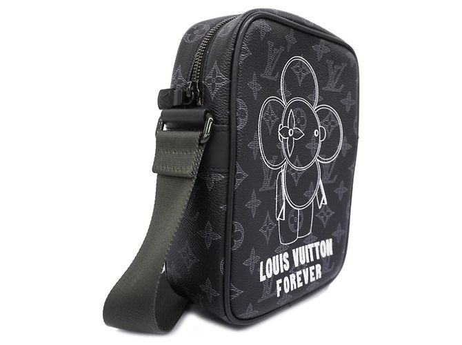 Borsa a Spalla Louis Vuitton Monogram Eclipse Vivienne M43677 Danube PM Nero - vista 2