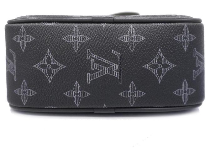 Borsa a Spalla Louis Vuitton Monogram Eclipse Vivienne M43677 Danube PM Nero - vista 3