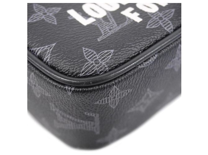 Borsa a Spalla Louis Vuitton Monogram Eclipse Vivienne M43677 Danube PM Nero - vista 7