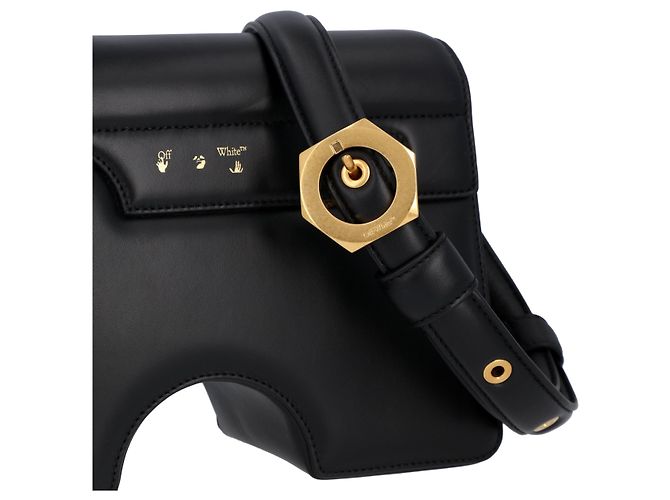 Borsa a spalla scolpita Off White Burrow-27 Nero - vista 4