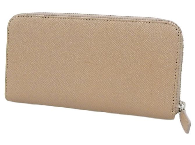 Autre Marque Portafoglio lungo con zip rotondo in pelle Bvlgari Beige - vista 2