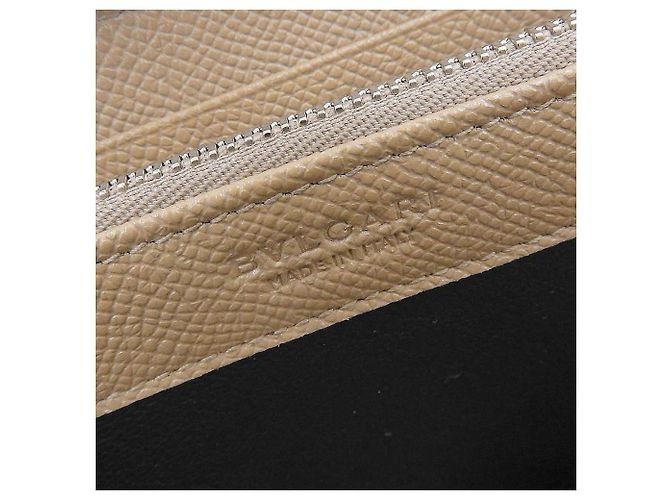 Autre Marque Portafoglio lungo con zip rotondo in pelle Bvlgari Beige - vista 6